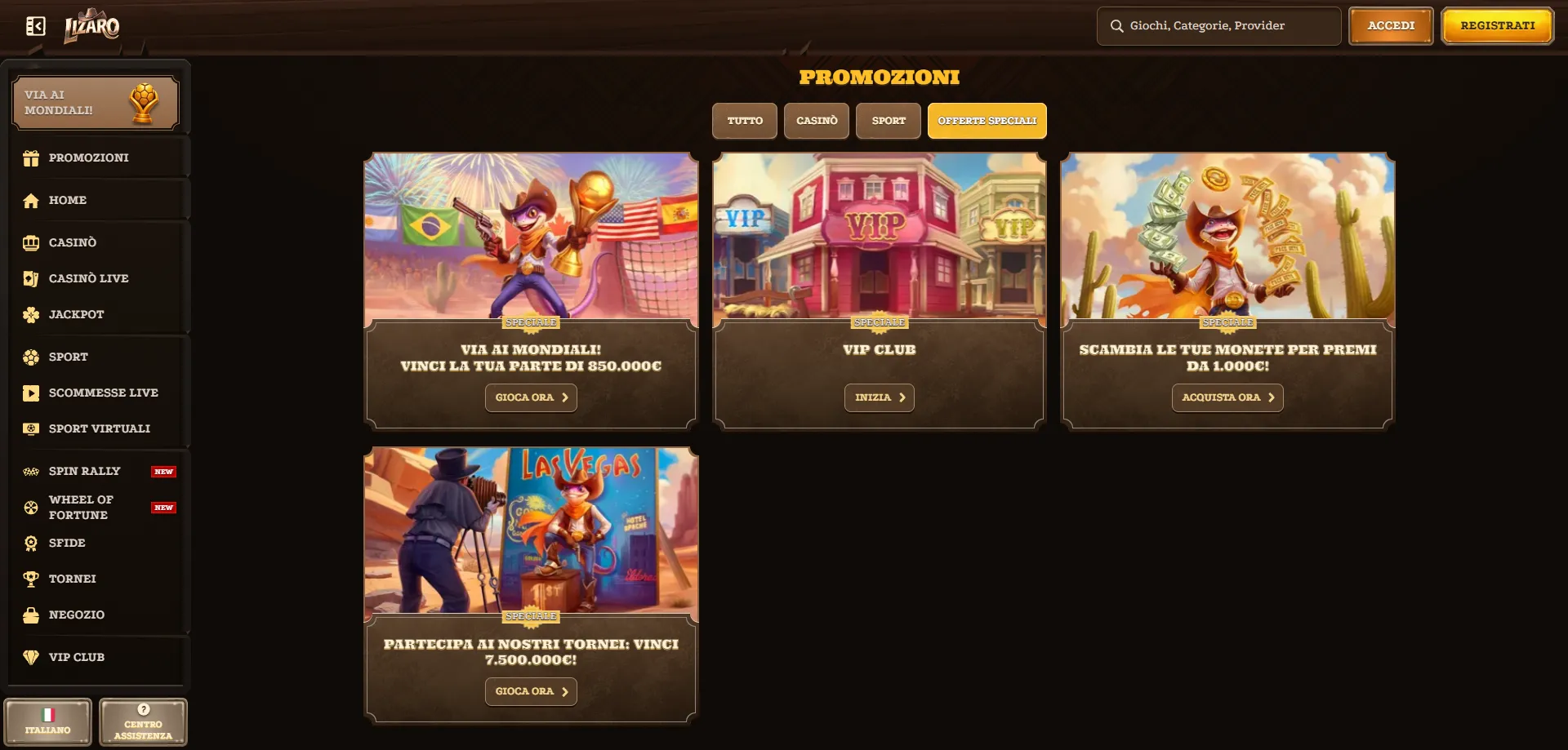 Lizaro Casino bonus di benvenuto offerta promozioni giocatori italiani